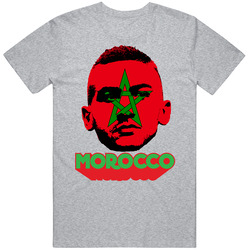 Hakim Ziyech Morocco Flag Big Head Fifa World Cup Fan T Shirt