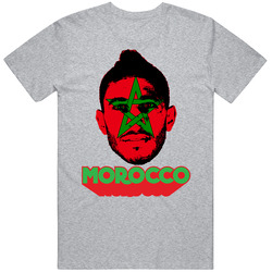 Younes Belhanda Morocco Flag Big Head Fifa World Cup Fan T Shirt
