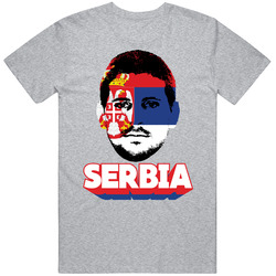 Aleksandar Mitrovic Serbia Flag Big Head Fifa World Cup Fan T Shirt