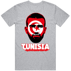 Naim Sliti Tunisia Flag Big Head Fifa World Cup Fan T Shirt