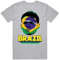 Thiago Silva Brazil Big Head Flag Fifa World Cup Pride Soccer T Shirt