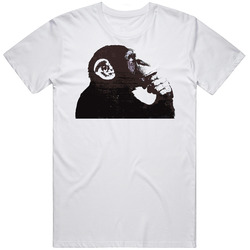 The Thinker Monkey Banksy Street Art Graffiti Painting  Fan T Shirt