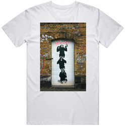 Monkey Business Banksy Street Art Graffiti Painting  Fan T Shirt