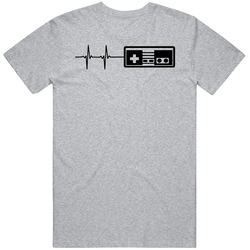 Nes Gamer Controller Life Line Heart Beat Fan T Shirt