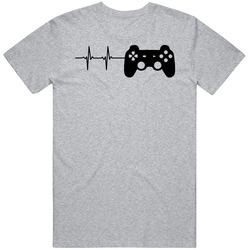 Playstation Gamer Controller Life Line Heart Beat Fan T Shirt
