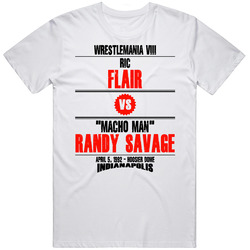 Ric Flair Vs Macho Man Randy Savage Wrestlemania Viii Retro Look T Shi