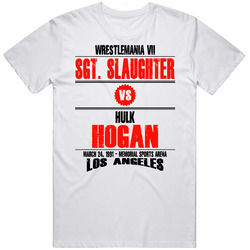Sgt Slaughter Vs Hulk Hogan Wrestlemania Vii Retro Look T Shirt