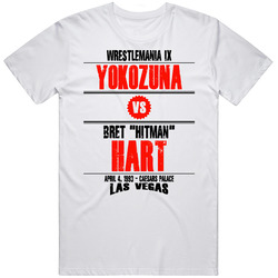 Yokozuna Vs Bret Hitman Hart Wrestlemania Ix Retro Look T Shirt