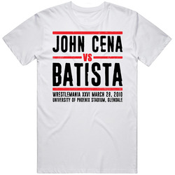 John Cena Vs Batista Wrestlemania Xxvi Retro Look T Shirt