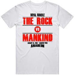 The Rock Vs Mankind Royal Rumble Retro Look T Shirt