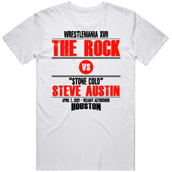 The Rock Vs Stone Cold Steve Austin Wrestlemania Xvii Retro Look T Shi