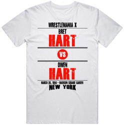 Bret Hart Vs Owen Hart Wrestlemania X Retro Look T Shirt