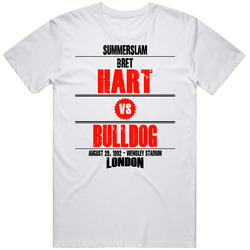 Bret Hart Vs Bulldog Summerslam Retro Look T Shirt