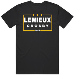 Mario Lemieux Sidney Crosby For President 2024 Pittsburgh Hockey Fan T