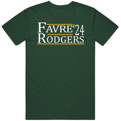 Brett Favre Aaron Rodgers For President '24 Green Bay Football Fa