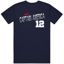 Tom Brady 12 Captain America Favorite Player Football Fan T Shirt