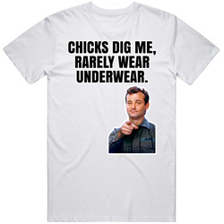 Chicks Dig Me Rarely Wear Underwear John Winger Stripes T Shirt