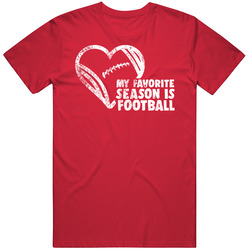 My Favorite Season Is Football Cute Red T Shirt