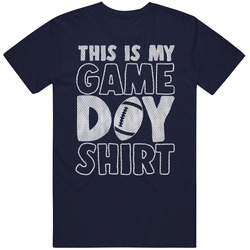 This Is My Game Day Football Jersey Texture Navy T Shirt