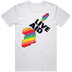 Live Aid Pride Rainbow Flag T Shirt