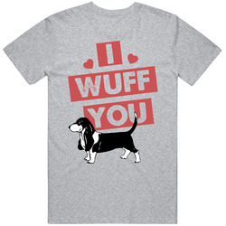 Basset Hound I Wuff Love You Pet Owner T Shirt Basset Hound I Wuff Love You Pet Owner T Shirt
