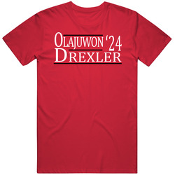 Hakeem Olajuwon Clyde Drexler For President '24 Houston Basketbal