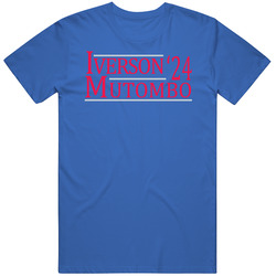 Allen Iverson Dikembe Mutombo For President '24 Philadelphia Bask