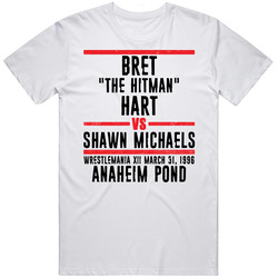 Bret The Hitman Hart Vs Shawn Michaels Wrestlemania Xii Retro Look T S