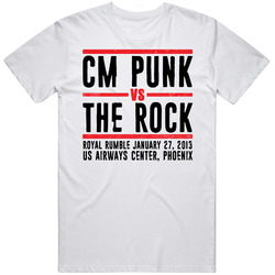 Cm Punk Vs The Rock Royal Rumble Retro Look T Shirt