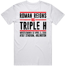 Roman Reigns Vs Triple H Wrestlemania 32 Retro Look T Shirt