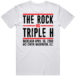 The Rock Vs Triple H Backlash Retro Look T Shirt