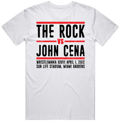 The Rock Vs John Cena Wrestlemania Xxviii Retro Look T Shirt
