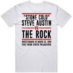Stone Cold Steve Austin Vs The Rock Wrestlemania Xv Retro Look T Shirt
