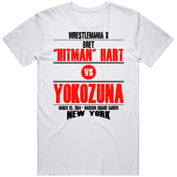 Bret Hitman Hart Vs Yokozuna Wrestlemania X Retro Look T Shirt