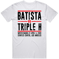 Batista Vs Triple H Wrestlemania 21 Retro Look T Shirt