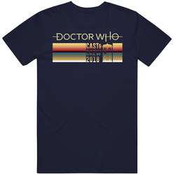 Doctor Who Cast And Crew 2018 Stripes Tardis Tv Fan T Shirt