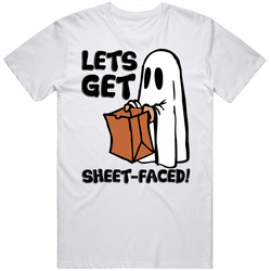 Lets Get Sheet Faced Cute Funny Ghost Halloween T Shirt