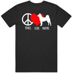 Peace Love Akitas Dog Owner Puppy Fan T Shirt