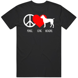 Peace Love Boxers Dog Owner Puppy Fan T Shirt Peace Love Boxers Dog Owner Puppy Fan T Shirt
