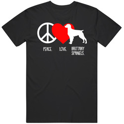 Peace Love Brittany Spaniels Dog Owner Puppy Fan T Shirt Peace Love Brittany Spaniels Dog Owner Puppy Fan T Shirt