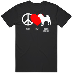 Peace Love Chinese Shar Pei Dog Owner Puppy Fan T Shirt Peace Love Chinese Shar Pei Dog Owner Puppy Fan T Shirt