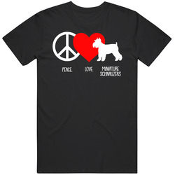 Peace Love Miniature Schnauzers Dog Owner Puppy Fan T Shirt Peace Love Miniature Schnauzers Dog Owner Puppy Fan T Shirt