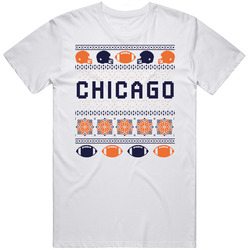 Chicago Football Ugly Christmas Sweater 8bit Pixel Art Fan T Shirt