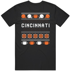 Cincinnati Football Ugly Christmas Sweater 8bit Pixel Art Fan T Shirt