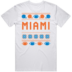 Miami Football Ugly Christmas Sweater 8bit Pixel Art Fan T Shirt