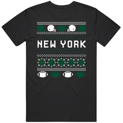 New York J Football Ugly Christmas Sweater 8bit Pixel Art Fan T Shirt