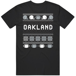 Oakland Football Ugly Christmas Sweater 8bit Pixel Art Fan T Shirt