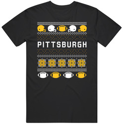 Pittsburgh Football Ugly Christmas Sweater 8bit Pixel Art Fan T Shirt