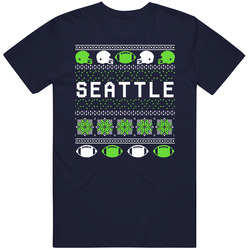 Seattle Football Ugly Christmas Sweater 8bit Pixel Art Fan T Shirt