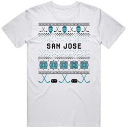 San Jose Hockey Ugly Sweater 8bit Pixel Fan T Shirt